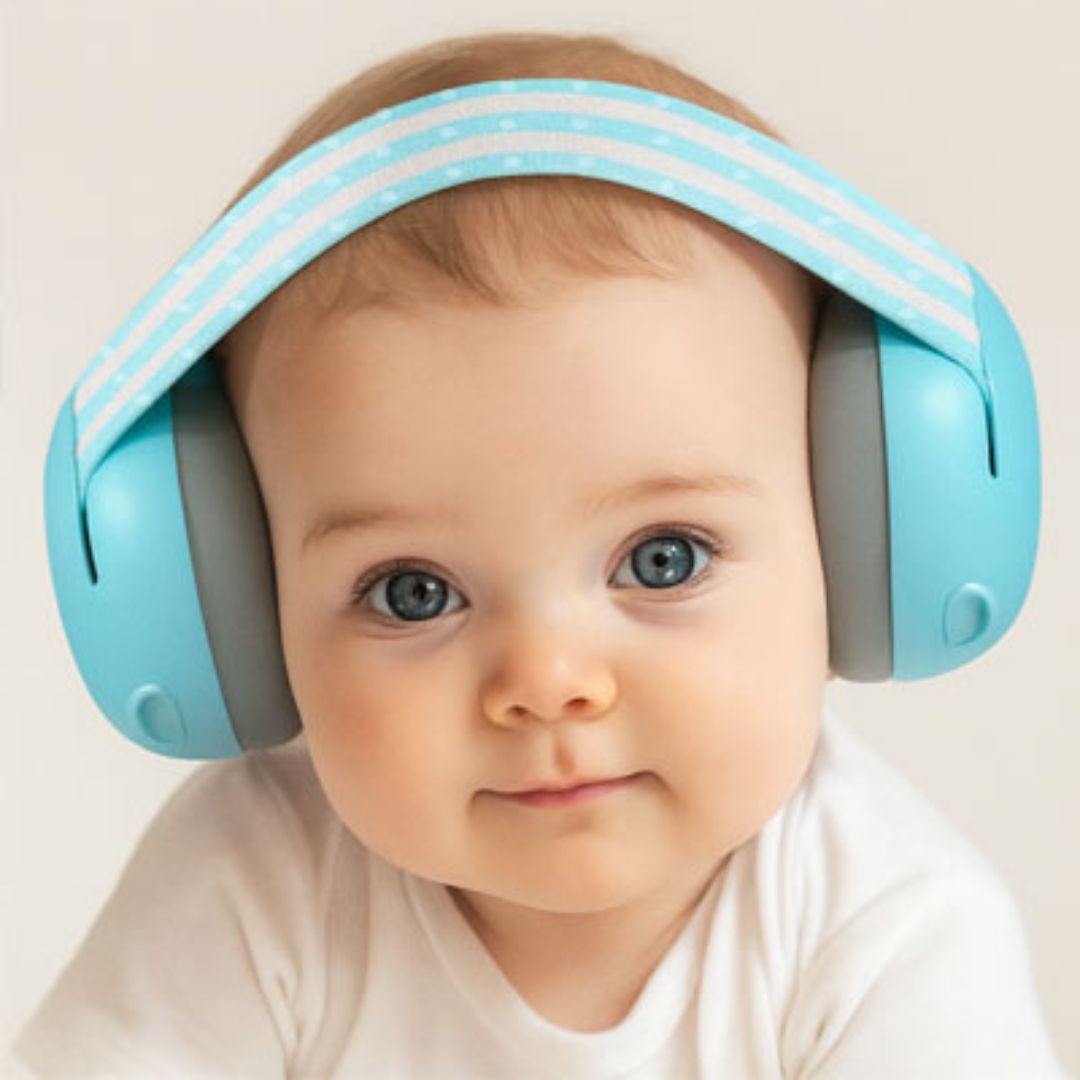 casque bébé anti bruit couleur bleu