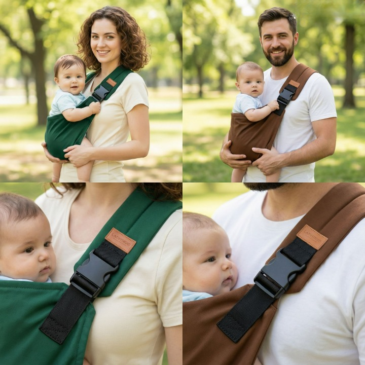 echarpe de portage verte