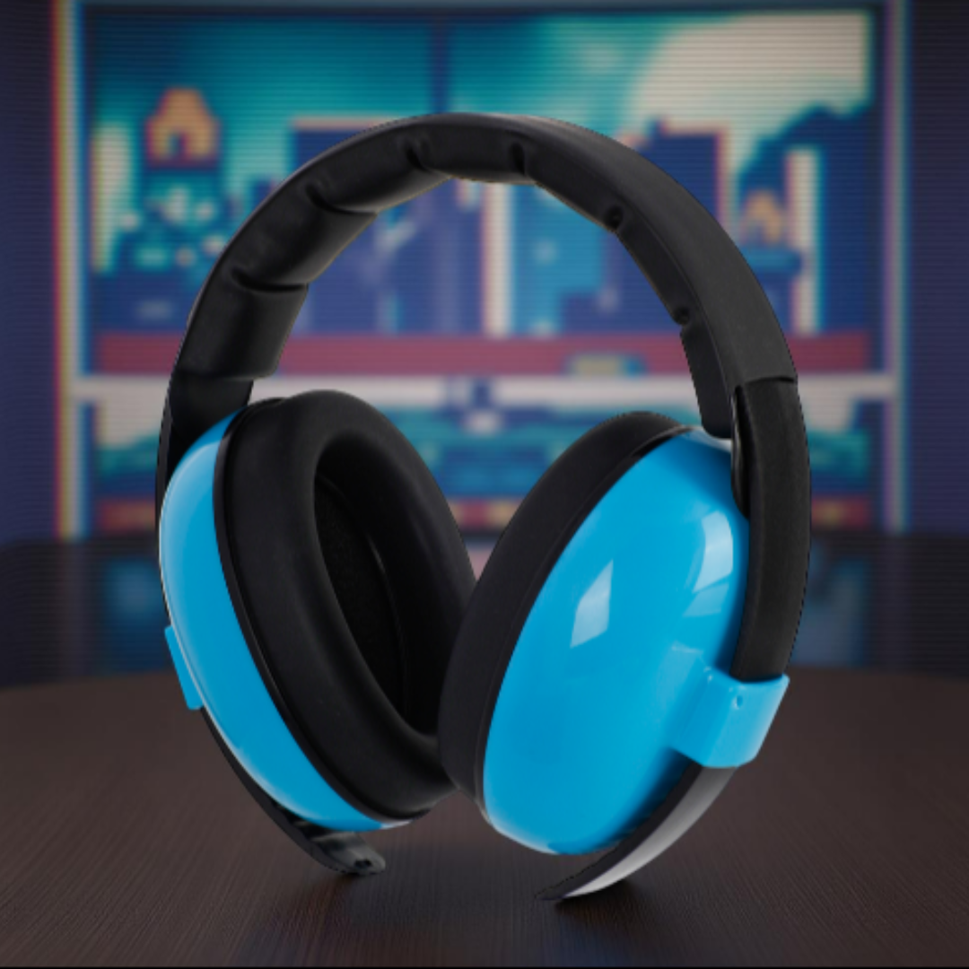casque anti bruit bleu