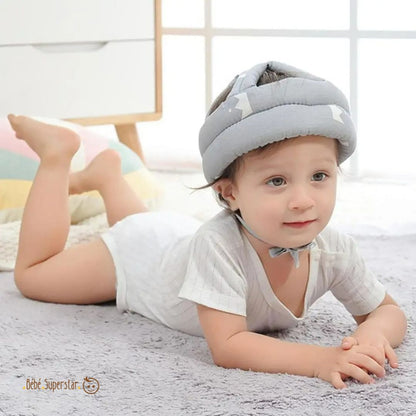 casque anti chute bebe-casque Antichoc protege tête pour bébé couleur gris-Bébé Superstar 