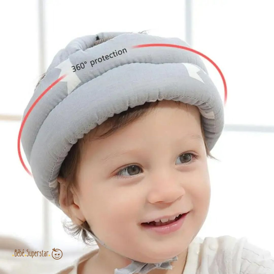 casque anti chute bebe-casque Antichoc gris