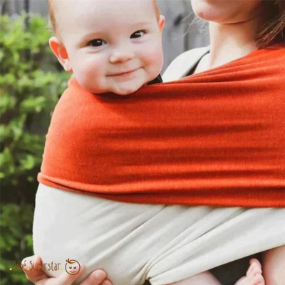 echarpe de portage bébé - Porte bebe orange et beige