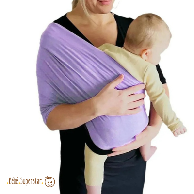 Porte bebe écharpe noir violet - echarpe portage bébé