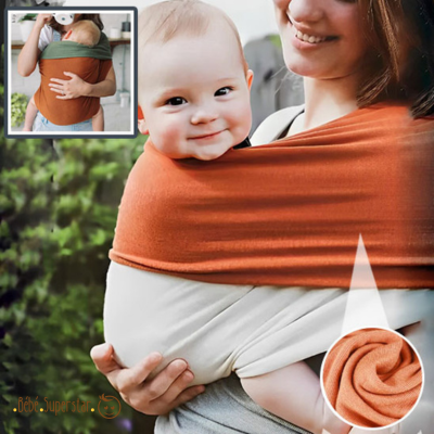 echarpe de portage pour bébé - Porte bebe echarpe orange beige