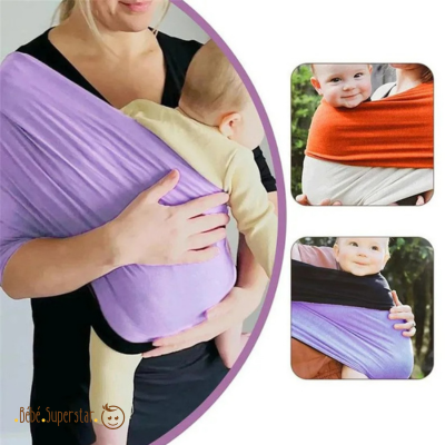 Porte bebe echarpe noir violet - echarpe de portage bébé