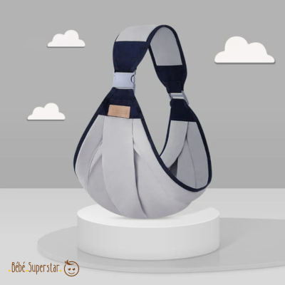 porte bébé physiologique gris - echarpe de portage pour bébé avec clip