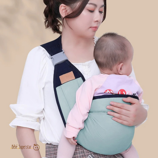 echarpe de portage pour bébé avec clip - Sangle ronde ergonomique multifonction pour bebe vert