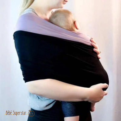 Echarpe de portage pour bébé - Porte bébé echarpe noir violet