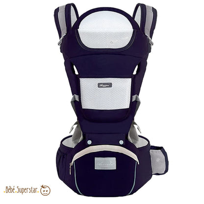 porte bebe ergonomique kangourou 2 en 1 bleu marine