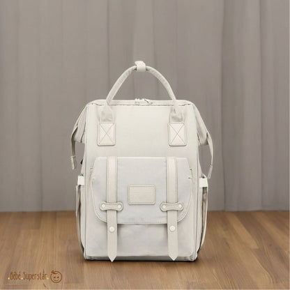 sac a langer gris clair- sac a dos pratique

