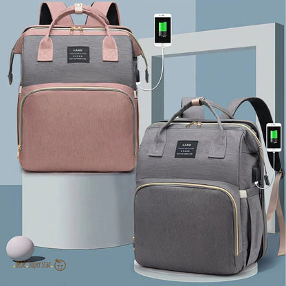 sac-a-langer-maron-ou-gris-lit-de voyage-bebe-nappy-fourre-tout-