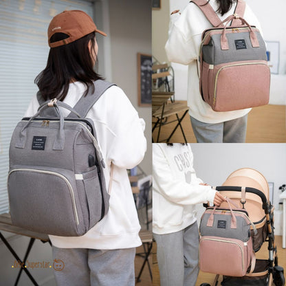 sac a langer sac a couche baby voyage lit portable couleur gris maron