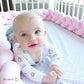 tresse de lit bébé rose - tour de lit bébé tressé rose - pare choc de lit